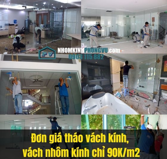Báo Giá Nhân Công Tháo Dỡ| Di Dời| Lắp Đặt Cửa Kính, Vách Kính Cường Lực TPHCM