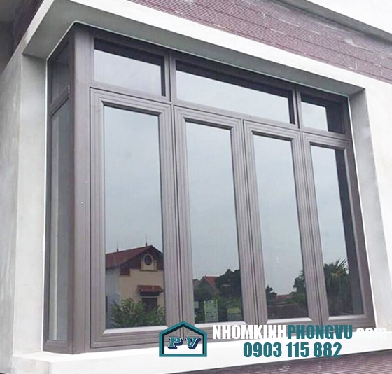 Mẫu cửa sổ nhôm xingfa 4 cánh màu đen an toàn, độ bền cao