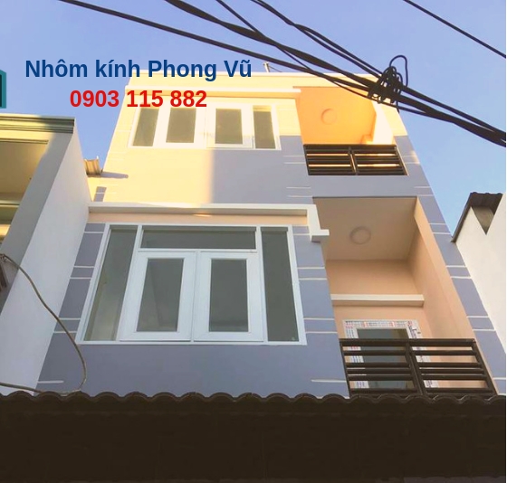 Thi công cửa nhôm kính nhà anh Mạnh, đường Nơ Trang Long, Bình Thạnh, TPHCM