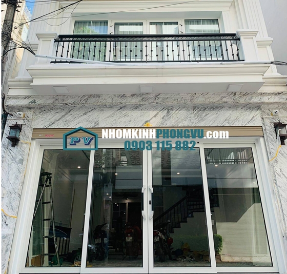 Thi công cửa nhôm kính Xingfa màu trắng sứ tại đường Nguyễn Oanh, Gò Vấp, TPHCM